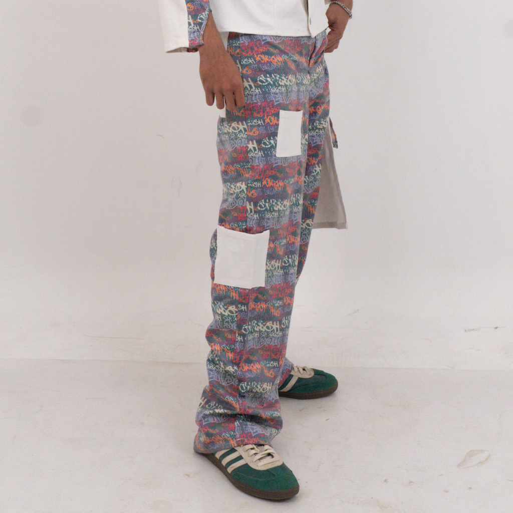 Printed panel Pants