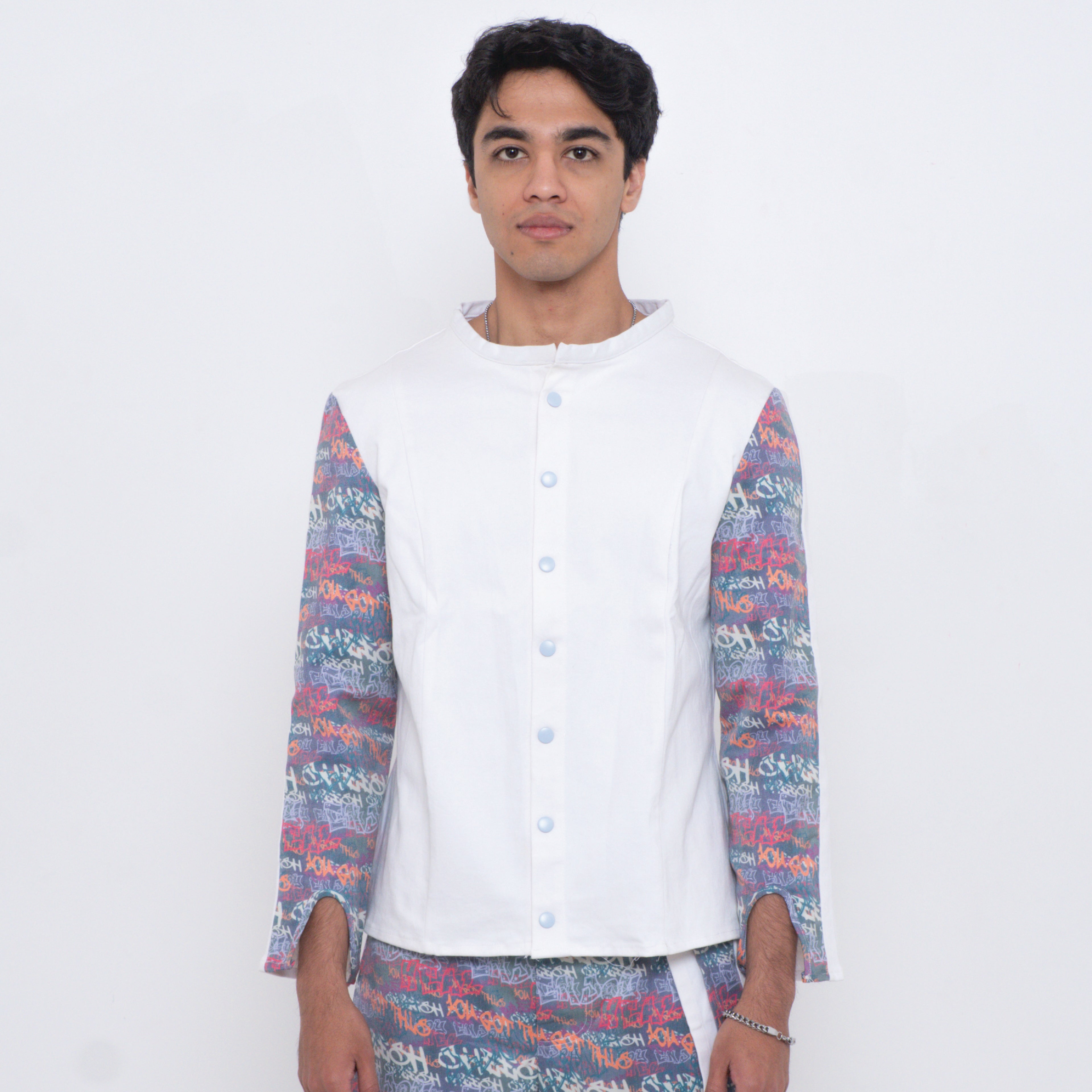 White Shirt Mandarin Collar