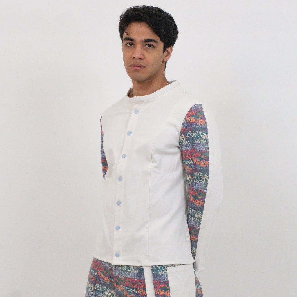 White Shirt Mandarin Collar