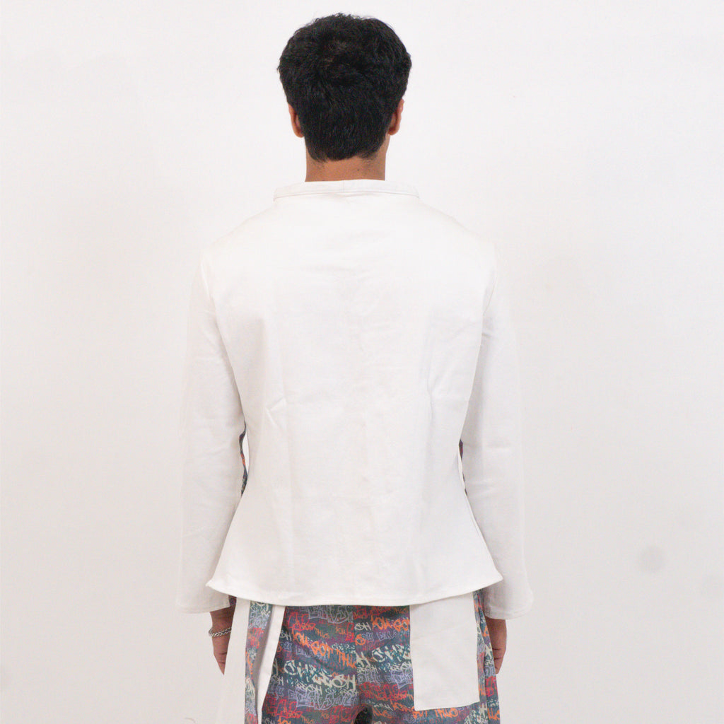 White Shirt Mandarin Collar