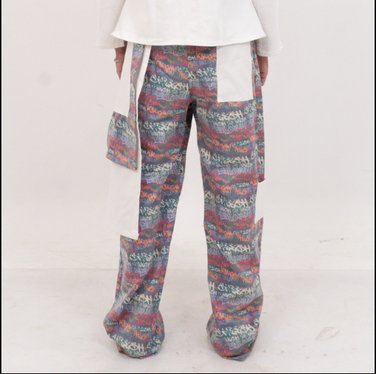 Printed panel Pants